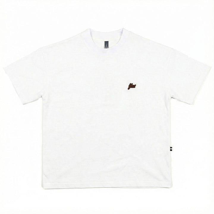 Silicone Logo Oversize Tee (White / Brown)