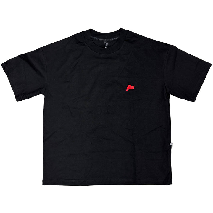 Silicone Logo Oversize Tee (Black / Red)