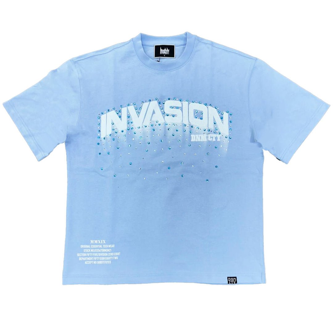 Invasion Rhinestone Tee (Sky Blue)
