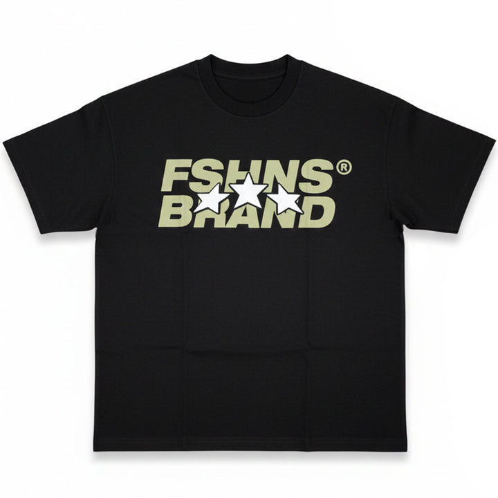 3 Start Oversize Tee (Black / Army)
