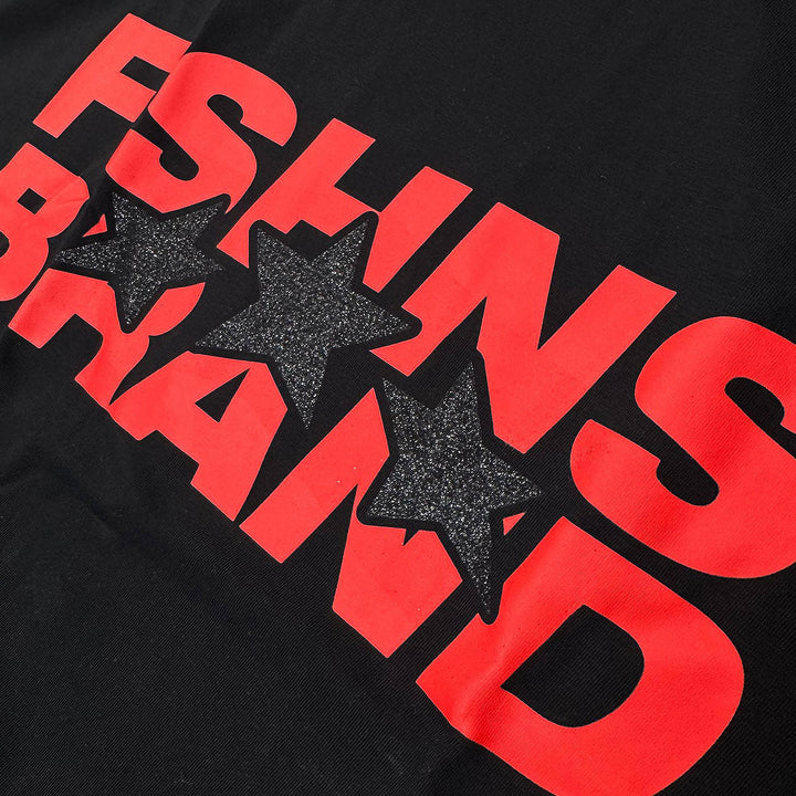 3 Star Oversize Tee (Black / Red)