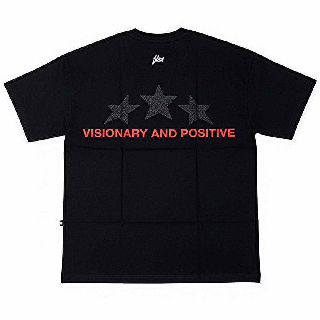 3 Star Oversize Tee (Black / Red)