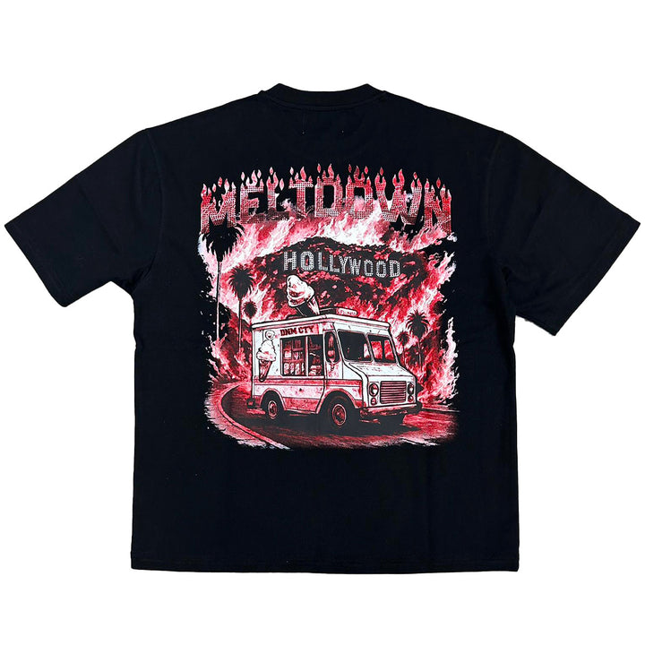 Meltdown Rhinestone Tee (Black)
