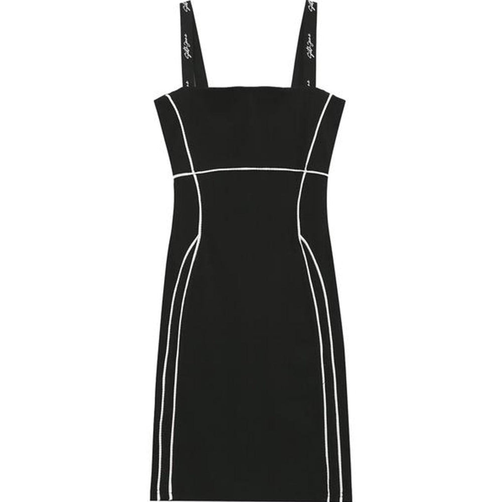 Straps Ribbed Dress (Black) | Sixth June 