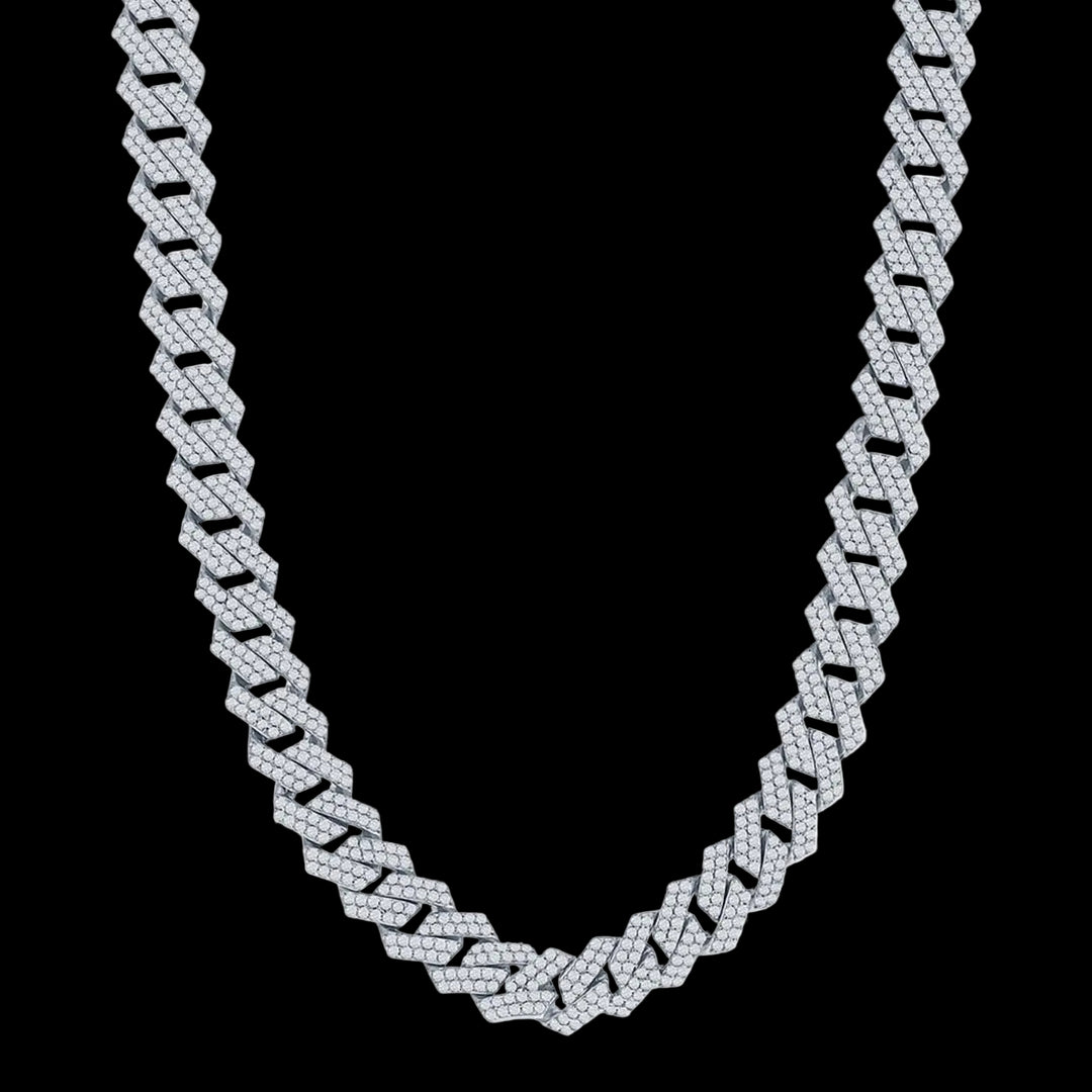Sterling Silver 9mm Micro Pave Monaco Chain | USW