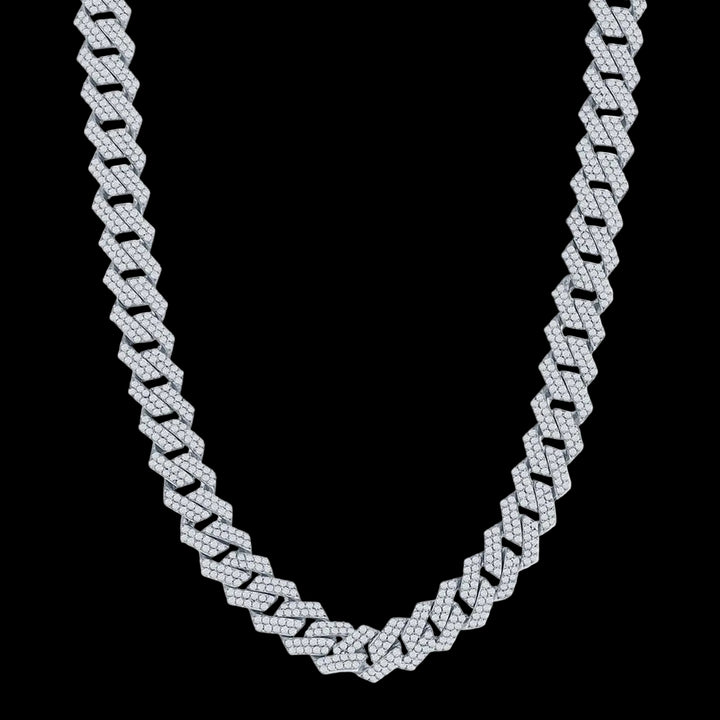 Sterling Silver 9mm Micro Pave Monaco Chain | USW
