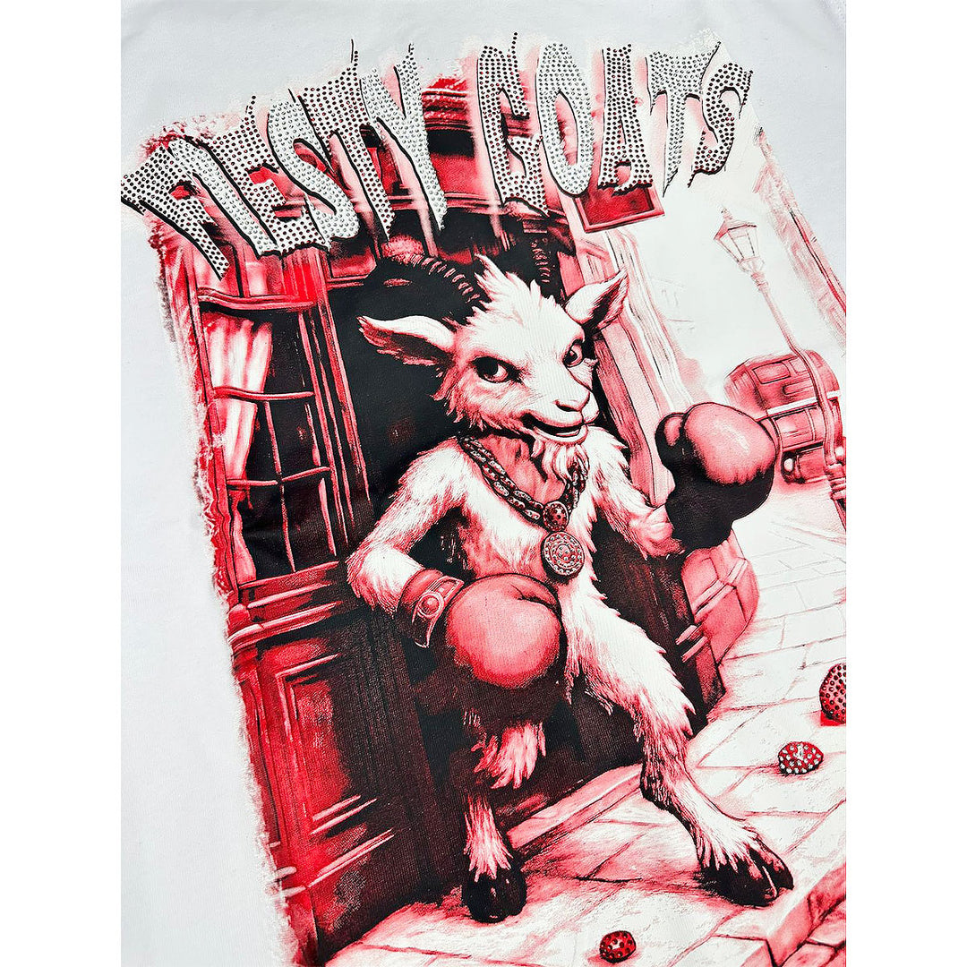 Fiesty Rhinestone Tee (White / Red)