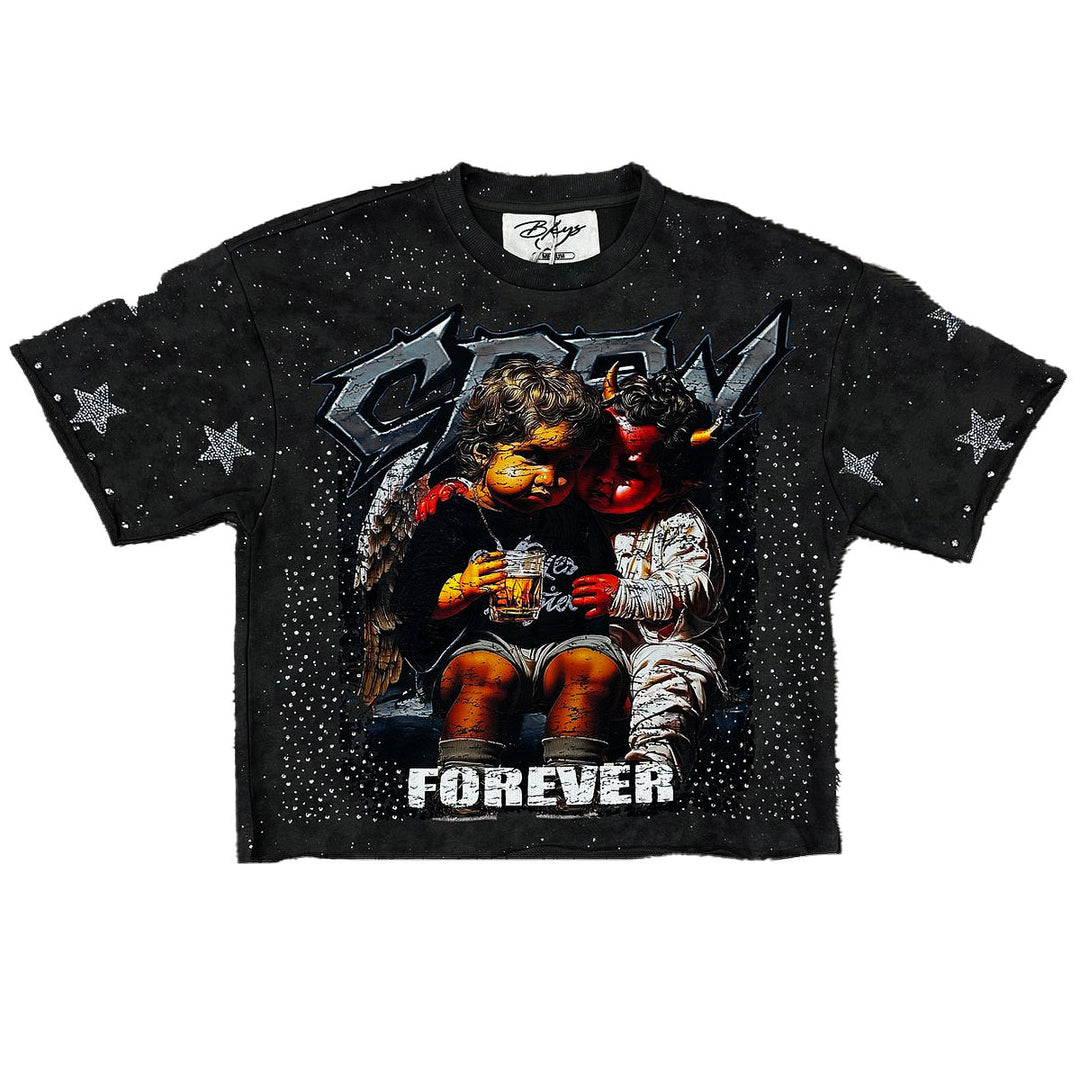 Crew Forever Cropped Tee (Black)