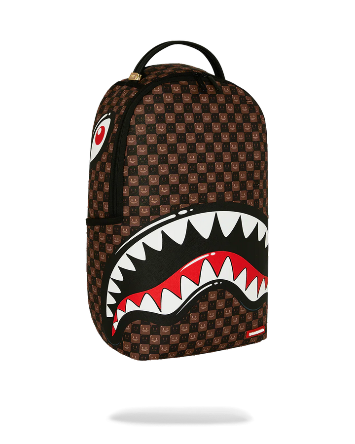 Sharks In Paris WTF Bubble Brown Check Backpack