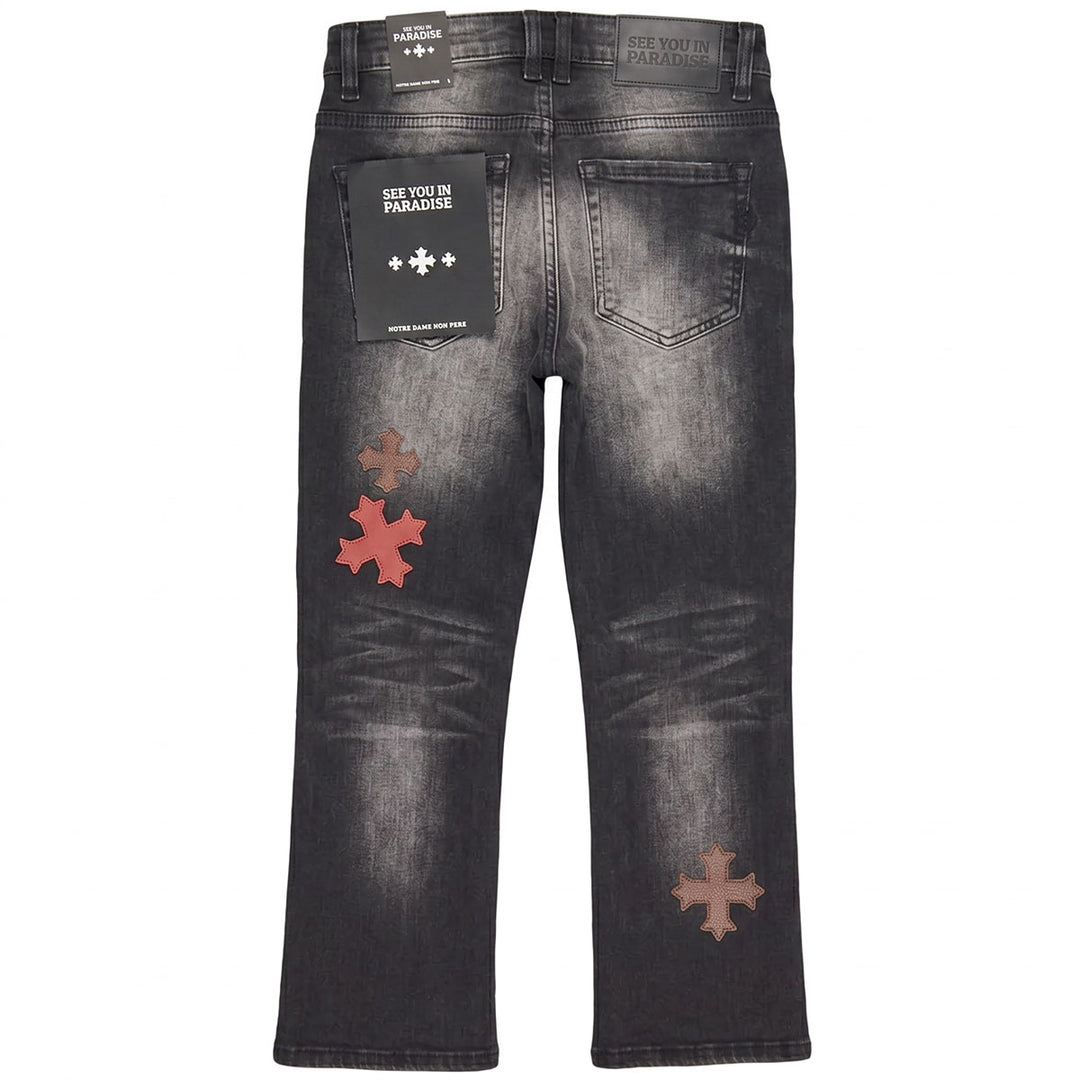 Kids Martin Stacked Denim (Black Shadow)