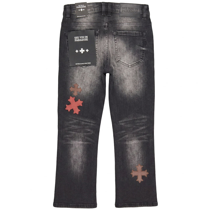 Kids Martin Stacked Denim (Black Shadow)
