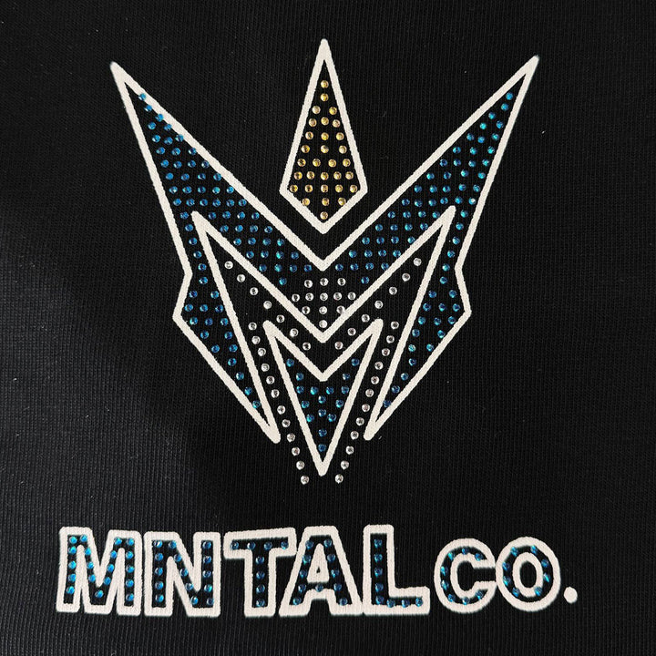 M Spike Rhinestone Tee (Black / Blue)