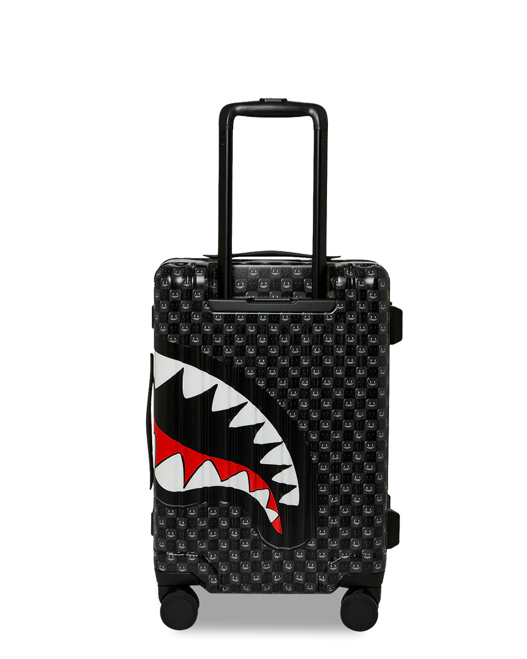 Black Check Toon Shark Carry-On Luggage