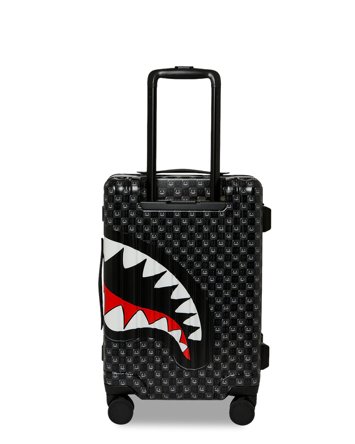 Black Check Toon Shark Carry-On Luggage