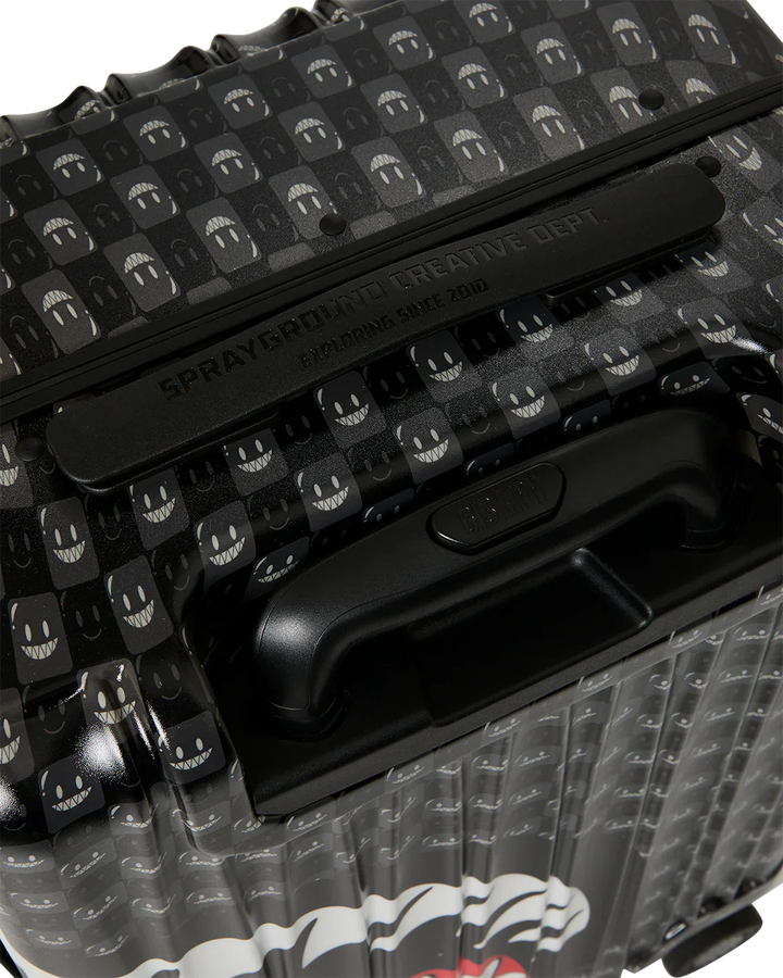Black Check Toon Shark Carry-On Luggage