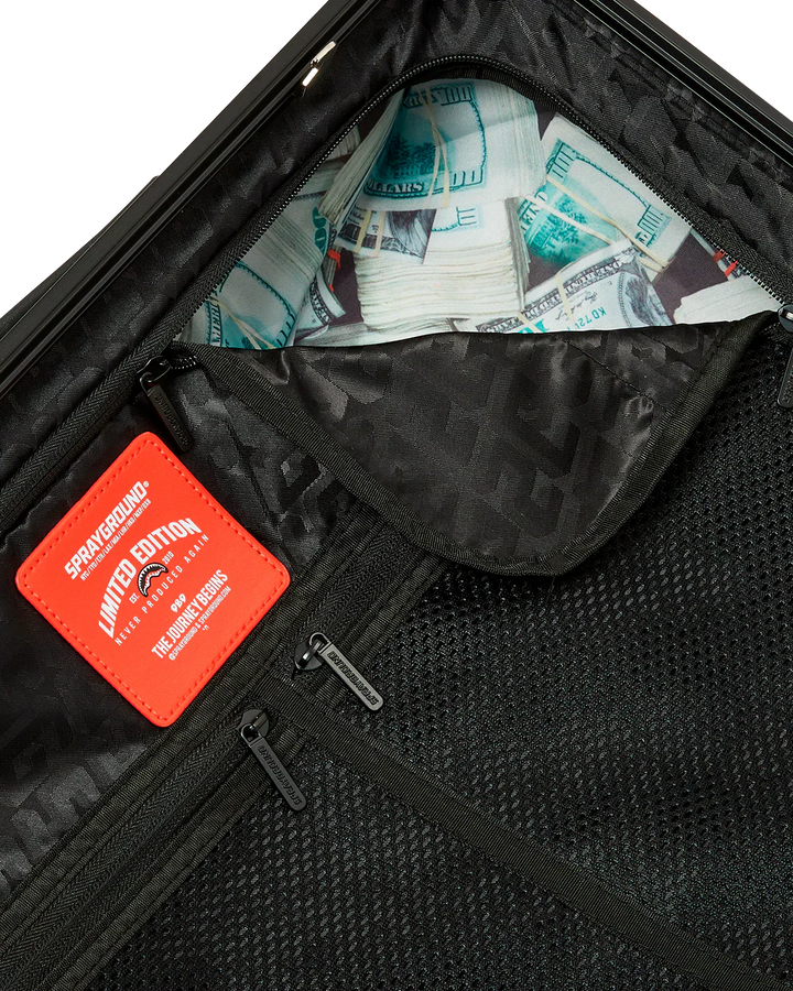 Black Check Toon Shark Carry-On Luggage