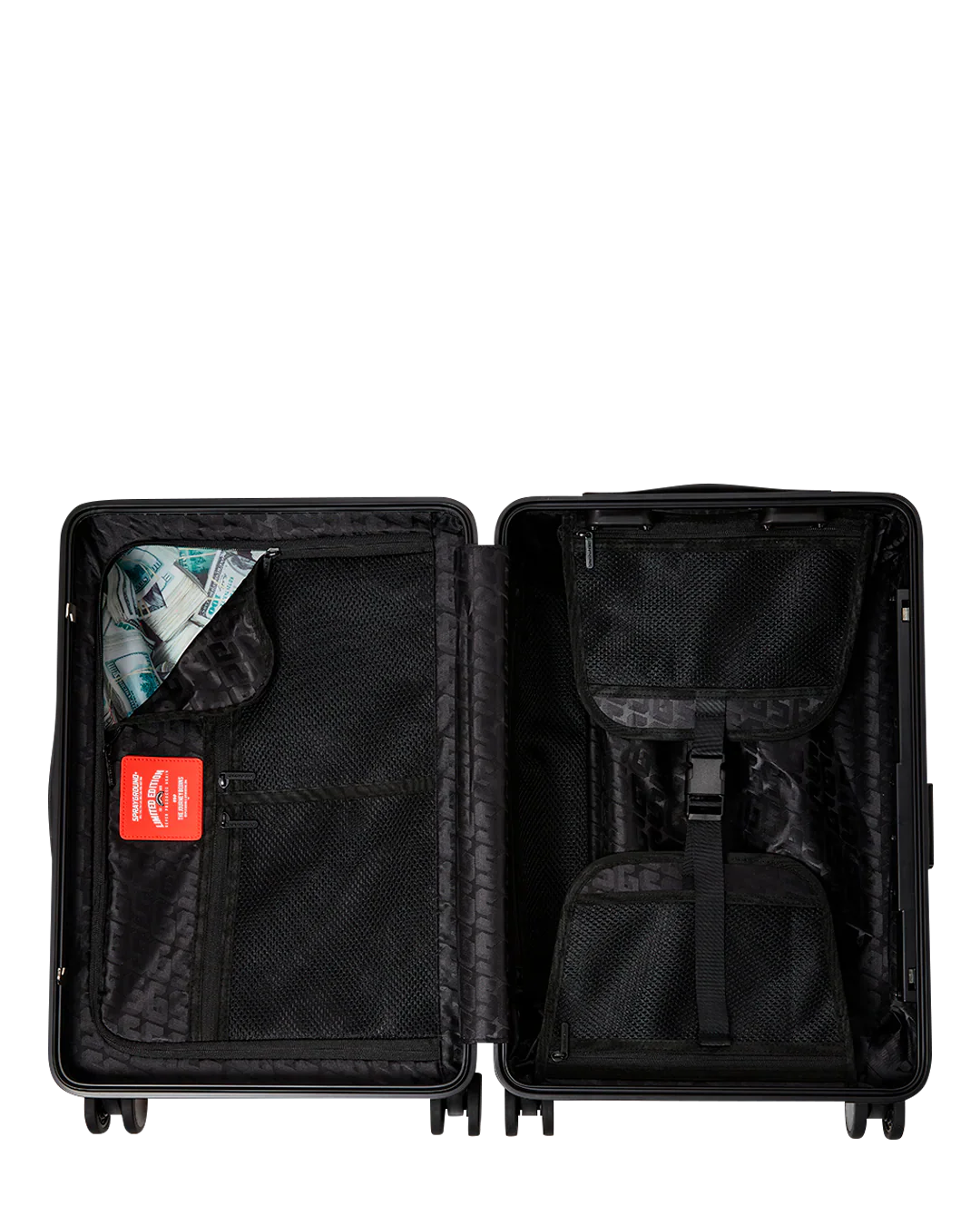 Black Check Toon Shark Carry-On Luggage