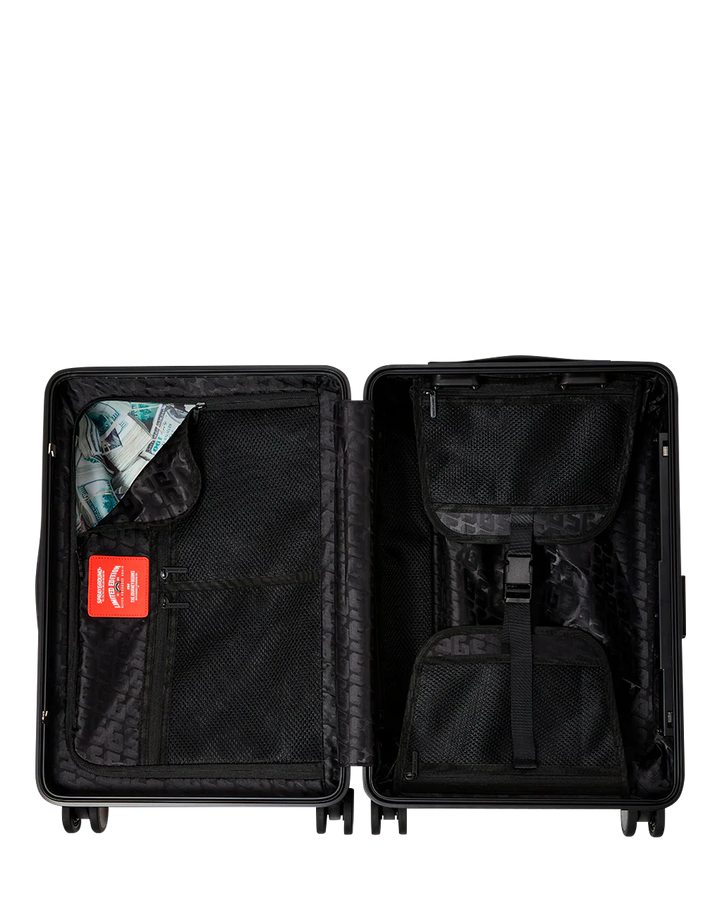 Black Check Toon Shark Carry-On Luggage