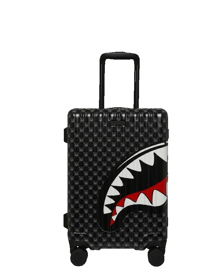 Black Check Toon Shark Carry-On Luggage