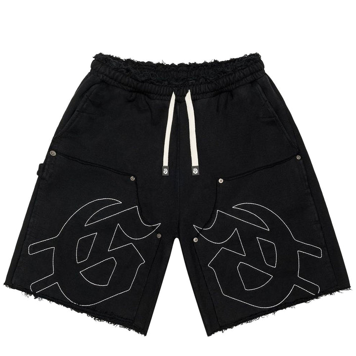 Carpenter Distressed Shorts (Black)