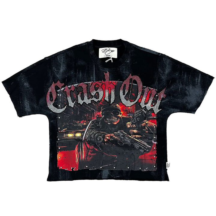 Crash Out Cropped Tee (Black)