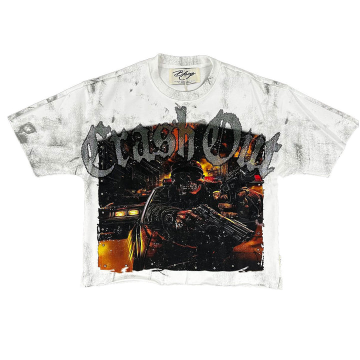 Crash Out Cropped Tee (White)