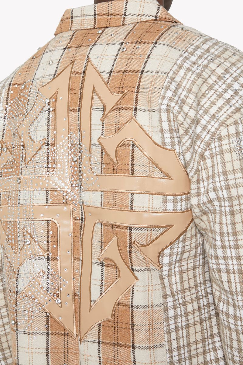 Camisa de franela cruzada (crema)