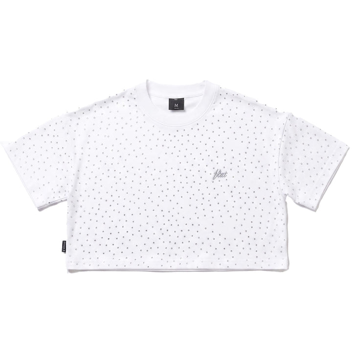 Shining Lady Crop Top Tee (White)