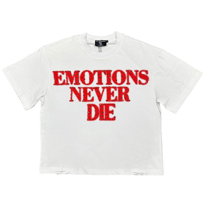 End Rhinestone Tee (White / Red)