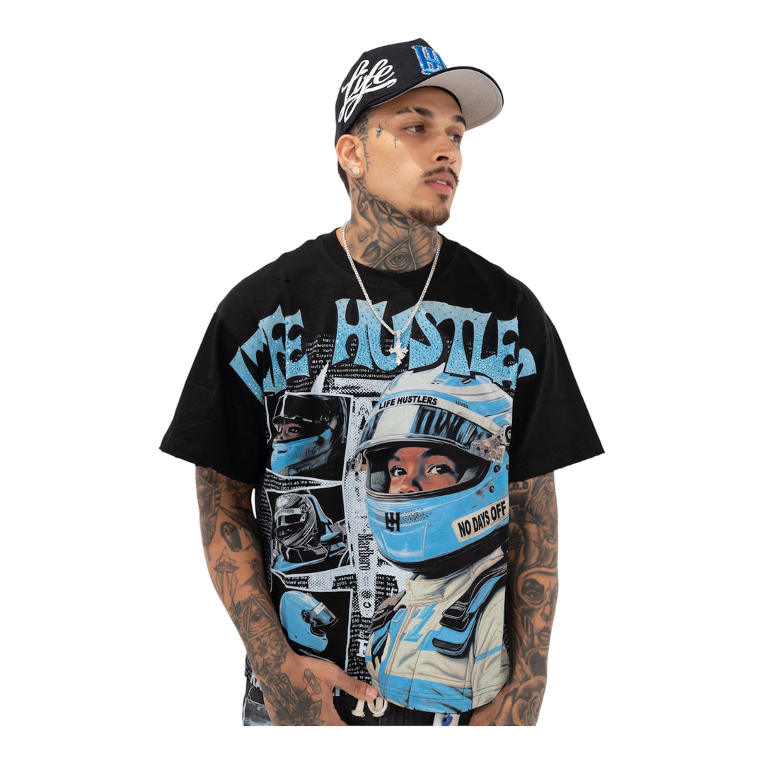 LH Racing Kid Rhinestone Tee (Black)