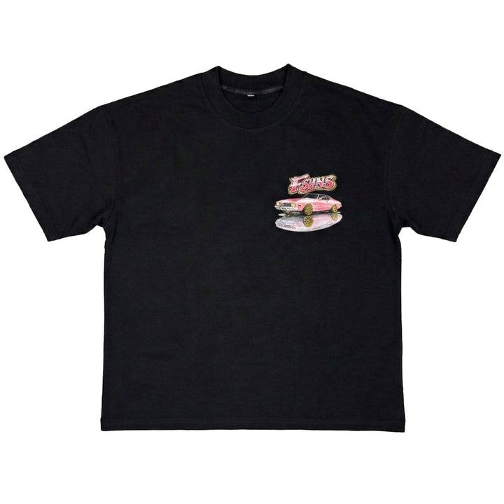 Pink Car Oversize Tee (Black)