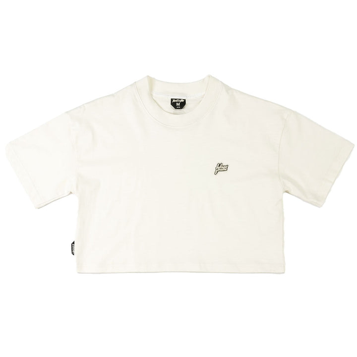 WMNS Boxy Basic Logo Crop Tee (Vanilla)