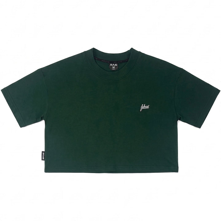 WMNS Boxy Basic Logo Crop Tee (Green)
