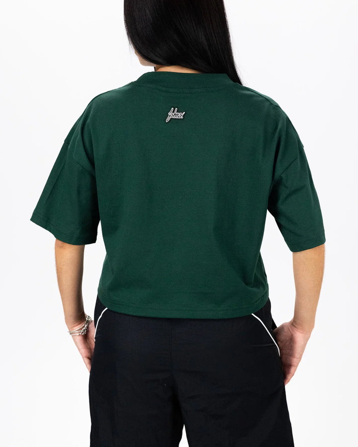 WMNS Boxy Basic Logo Crop Tee (Green)