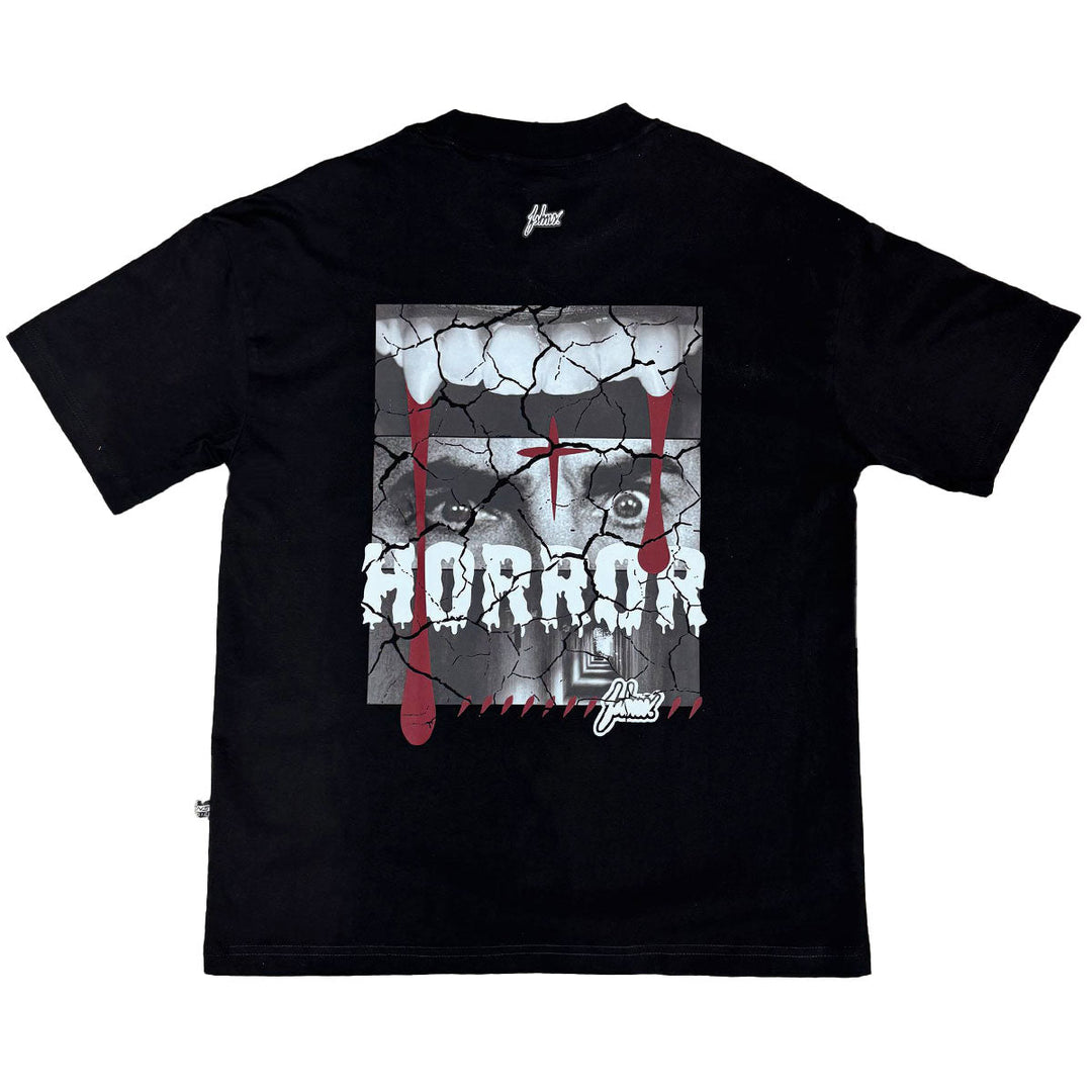 Camiseta extragrande Horror Drip (negra)