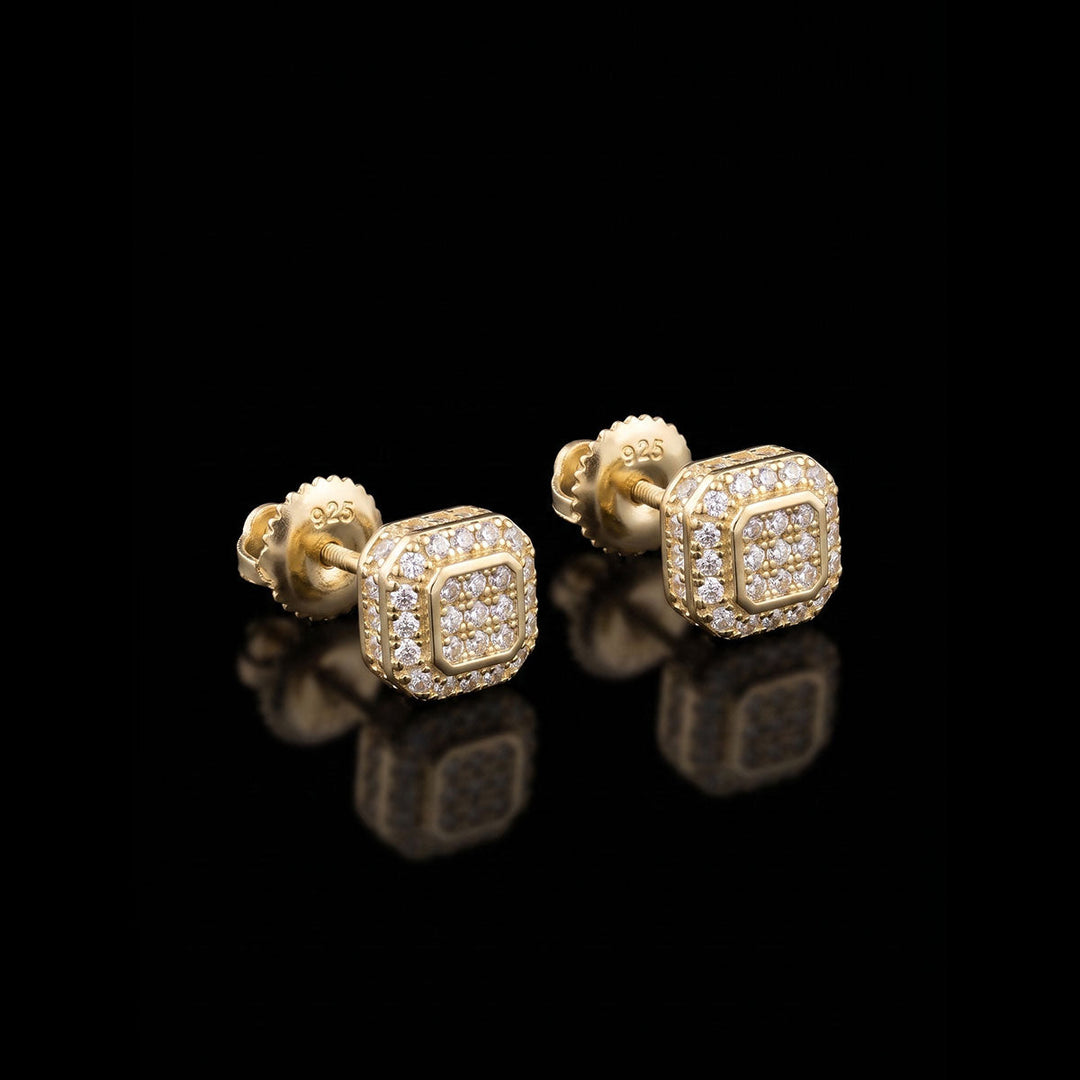 Gold Plated Level Moissanite Earrings