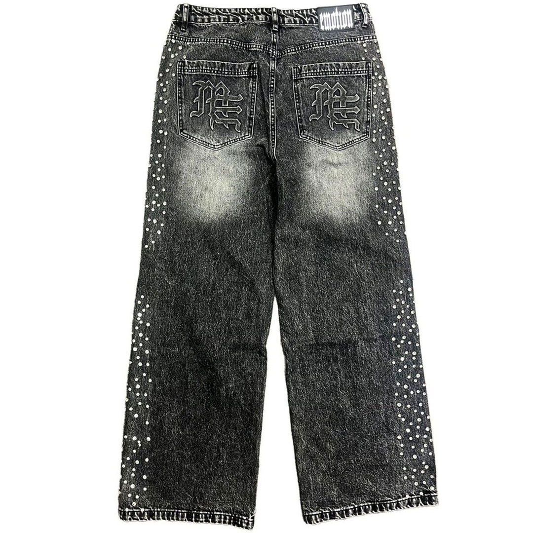 Grey Stone Baggy Jeans