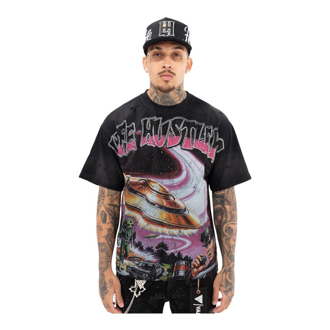 LH Alien Invasion Rhinestone Tee (Black)