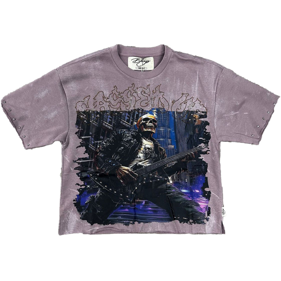 Rock My World Cropped Tee ( Dusty Lavender)