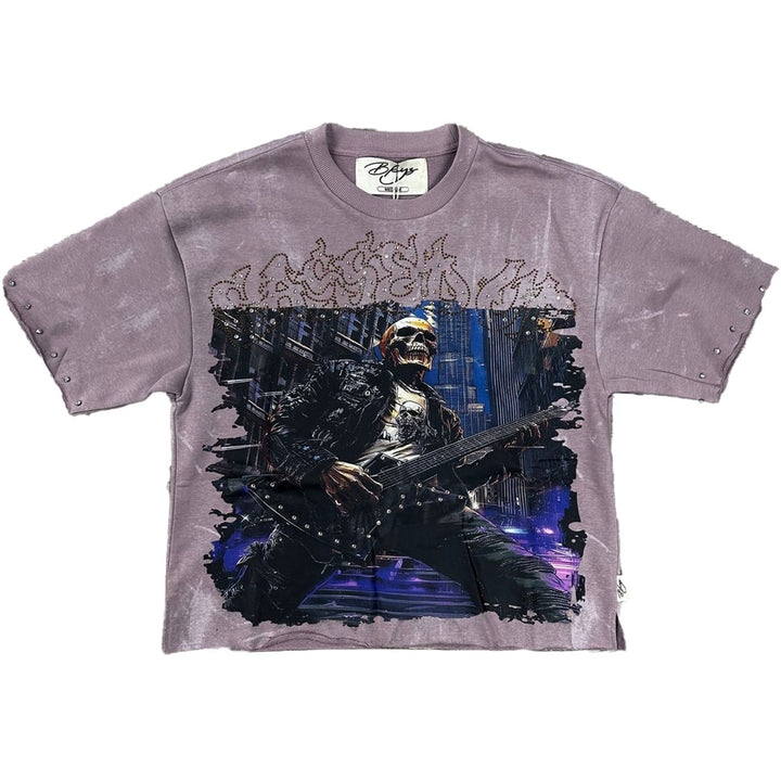 Rock My World Cropped Tee ( Dusty Lavender)