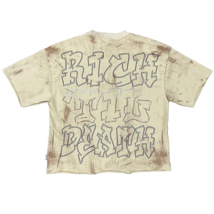 Rich Til Death Cropped Tee (Beige)