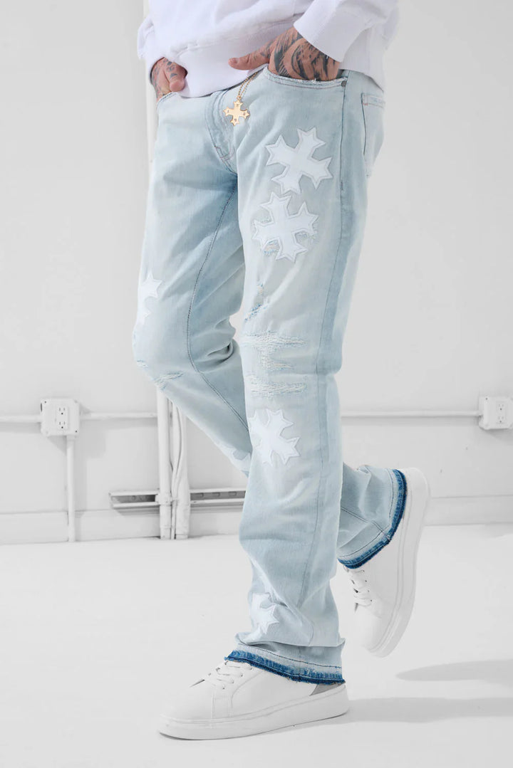 Super Skinny Stacked Eden Denim (Iced White)