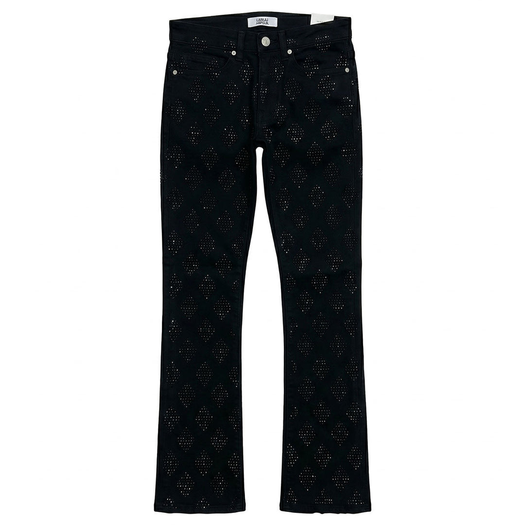 Rhinestone Stacked Denim (Black)