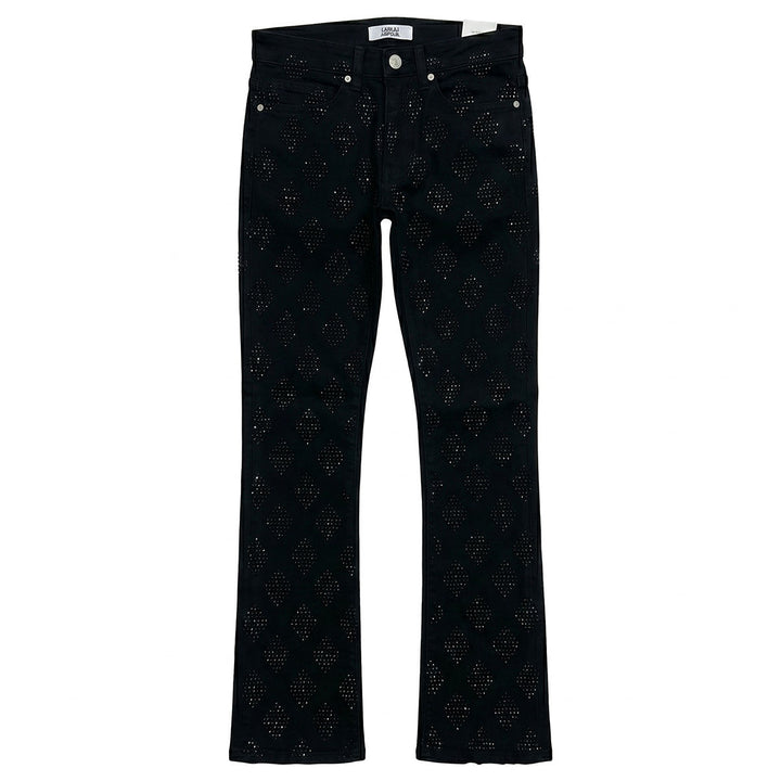 Rhinestone Stacked Denim (Black)
