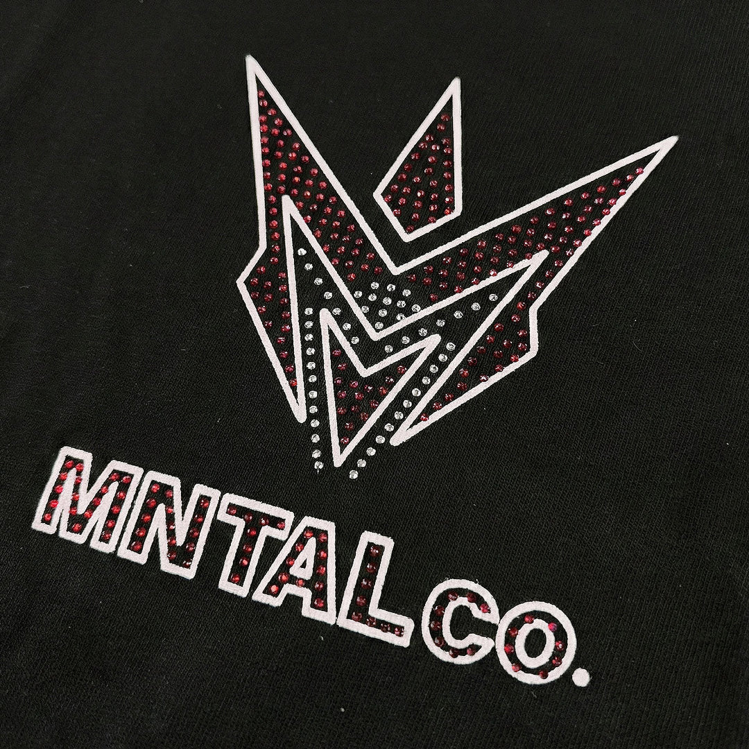 M Spike Rhinestone Tee (Black / Red)