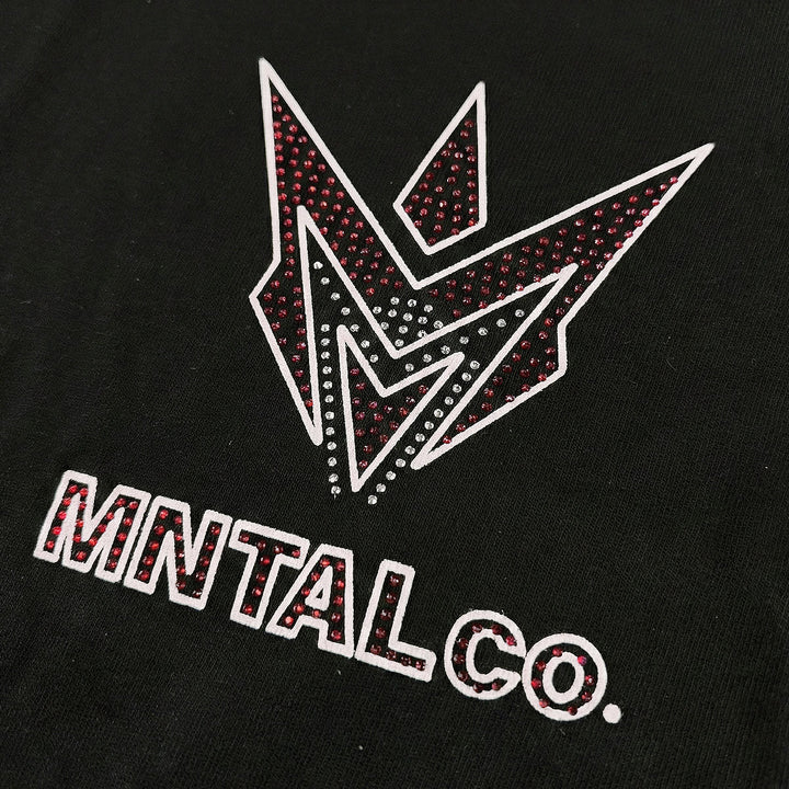 M Spike Rhinestone Tee (Black / Red)