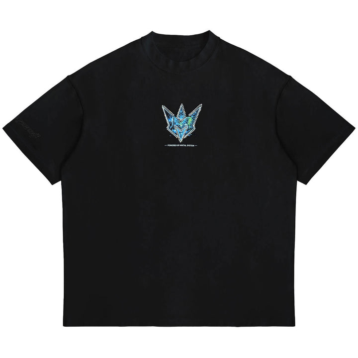MNTAL Spaceship Rhinestone Tee (Black)