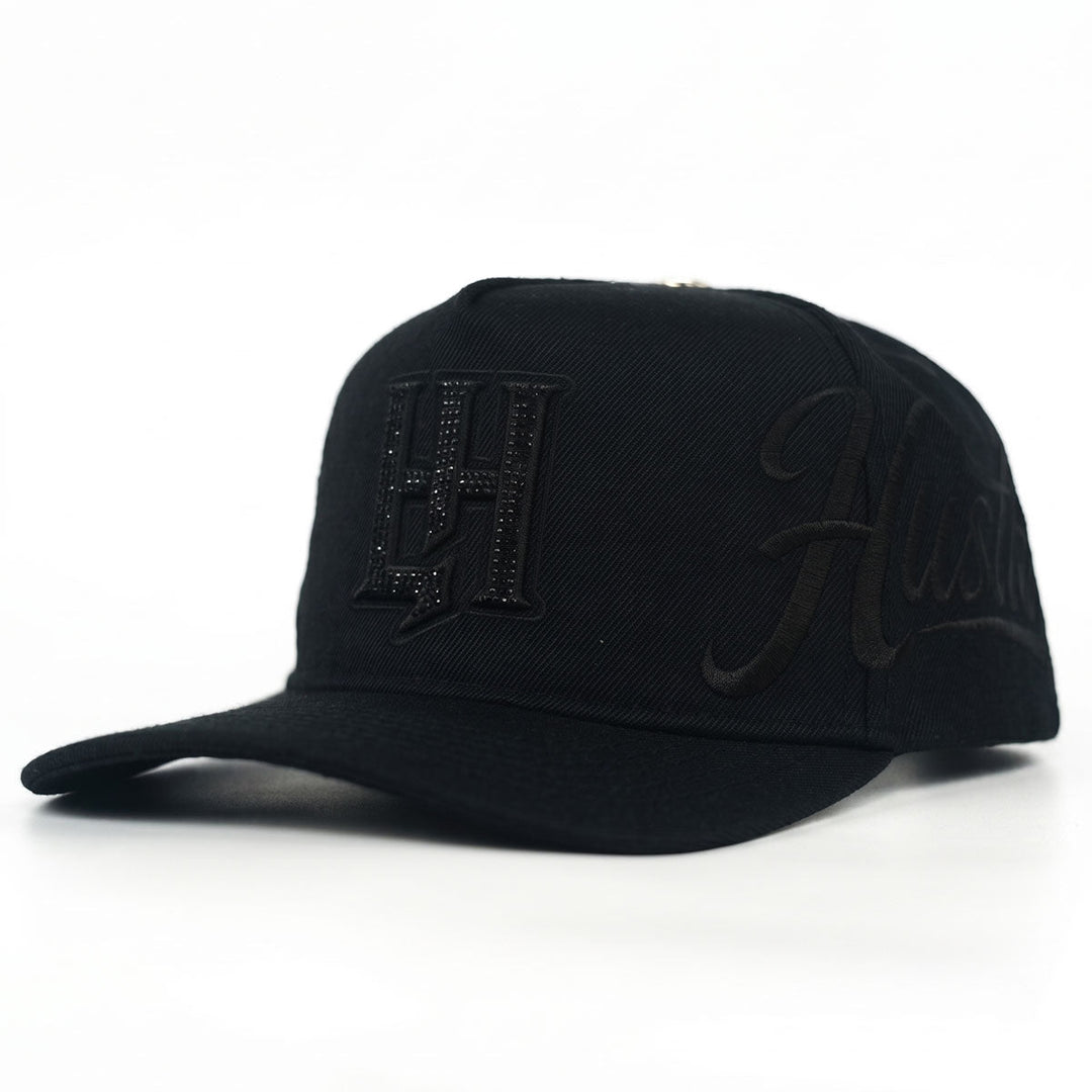 LH Rhinestone Hat (Full Black)