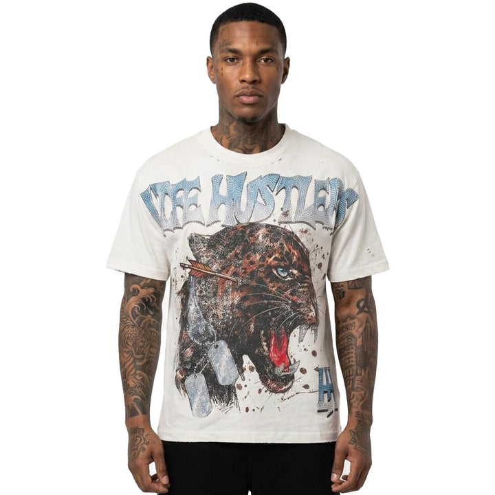 Leopard Rhinestone Tee (White)