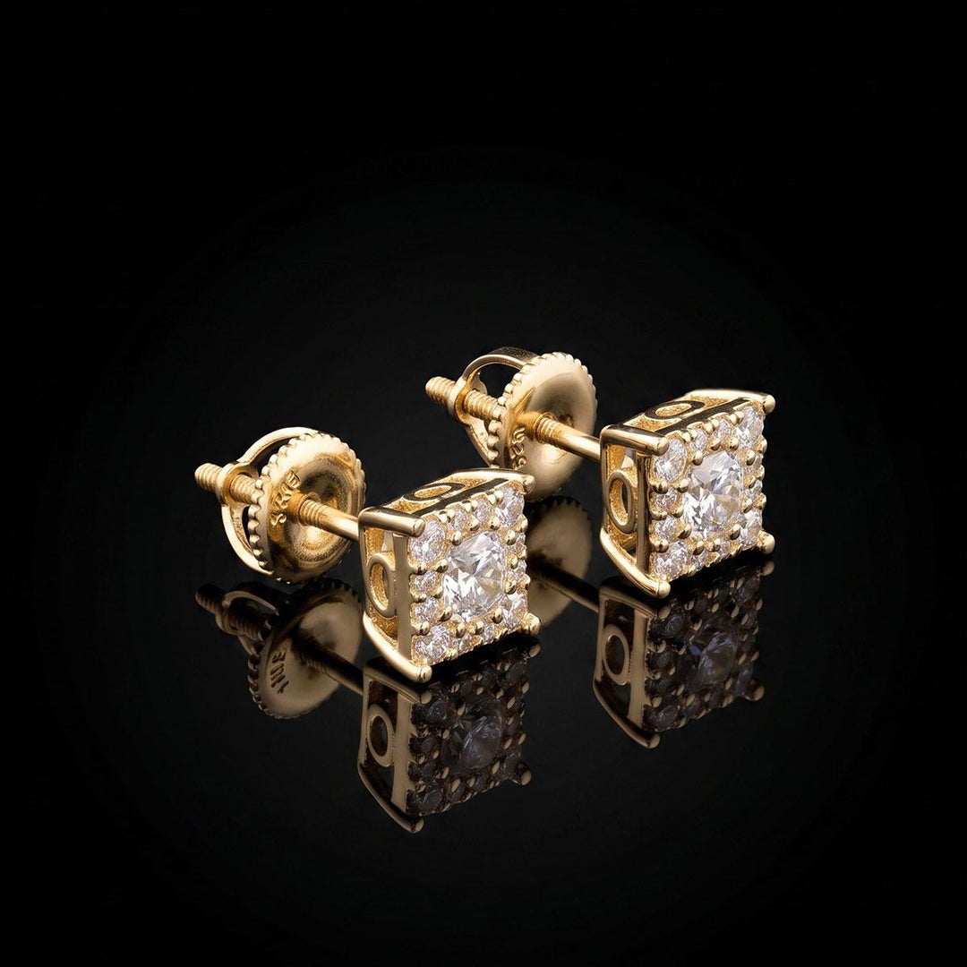 Gold Plated Love Moissanite Earrings